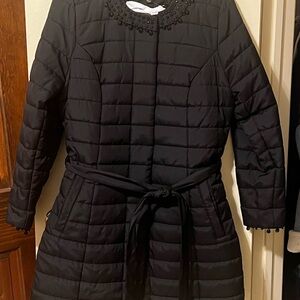 Dennis Basso Black Embellished Quilted Jacket